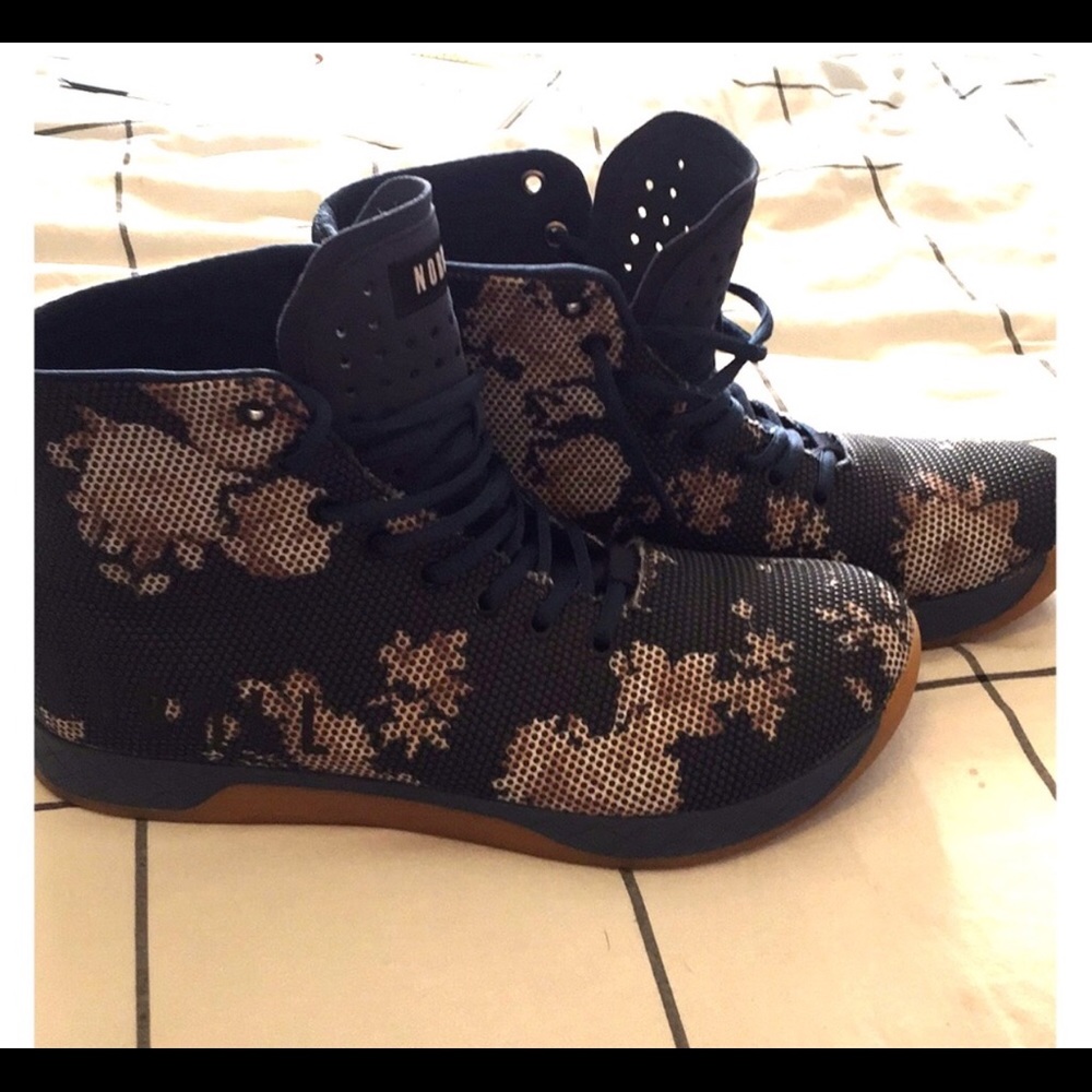 NoBull Men’s high top floral navy trainers